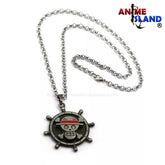 قلادة شعار قبعة القش فضية