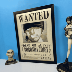 لوحة ثري دي ونتد لوفي زورو سانجي - ون بيس